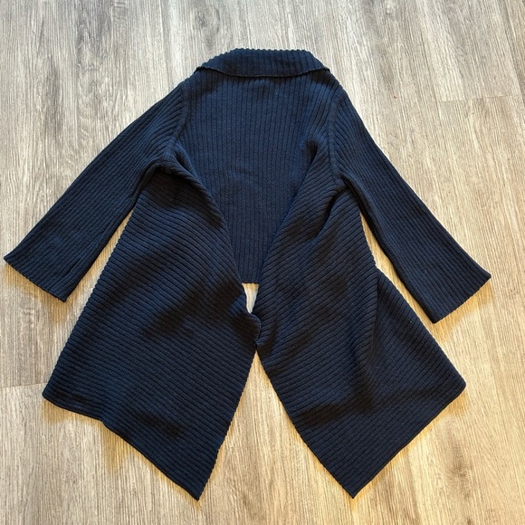 Banana Republic Navy Draped Cardigan Sweater. 100% Organic Cotton. - Picture 6 of 6
